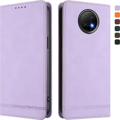 Image de Etui pour Xiaomi Redmi Note 9T, étui rétro en cuirPolyuréthaneavec support et fentes pour cartes Violet