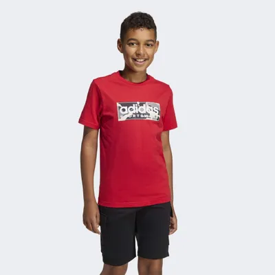 Produktbild von adidas Kinder T-Shirt B CAMO LIN mit Camouflage-Muster, weich und klassisch geschnitten