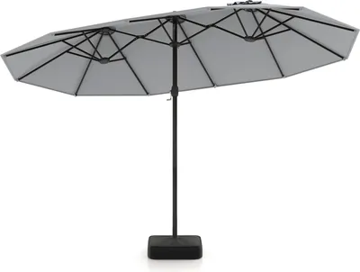 Produktbild von KOMFOTTE Doppelsonnenschirm 443 x 265 cm mit Ständer, Doppelschirm faltbar mit Kurbel, Sonnenschirm mit 12 robusten Schirmrippen, Terrassenschirm groß