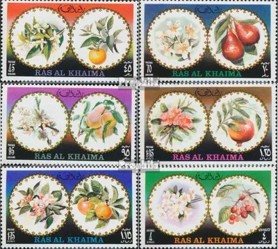 Produktbild von Briefmarken Ras al Chaima 1972 Mi 914A-919A (kompl.Ausg.) postfrisch Blüten und ihre Früchte