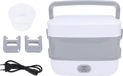 Produktbild von 250 W elektrische Lunchbox mit 4 Edelstahl-Lebensmittelbehältern, multifunktional, isoliert, beheizbar, für Büro, EU, 220 V