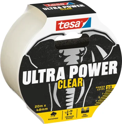 Produktbild von tesa Ultra Power 20 m transparentes breites Reparaturband