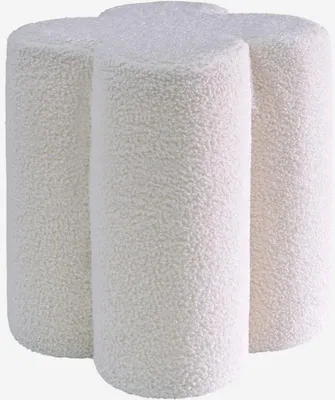 Immagine prodotto di Pouf trifoglio in bouclé, Bianco