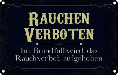 Produktbild von vianmo Blechschild 20x30 cm Rauchen verboten Im Brandfall Warnschild Hinweisschild Sicherheit Vorsicht