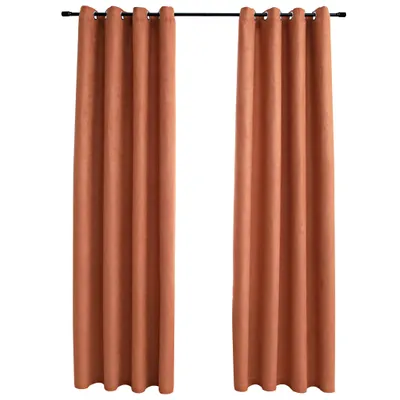 Immagine prodotto di vidaXL Tende oscuranti con occhielli in metallo 2 pz. Marrone ruggine 140x175 cm