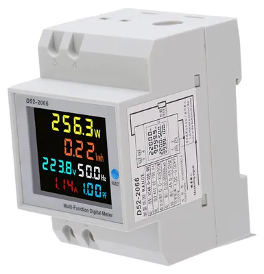 Obrázok produktu pre Wattmeter s farebným LCD displejom, zariadenie na monitorovanie spotreby energie pre domácnosti
