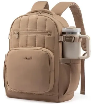 Produktbild von Rucksack Damen 15,6 Zoll Schulrucksack Teenager Wasserdicht Leicht mit Laptopfach Khaki