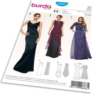 Imagen del producto de Patrón Burda 6866: Vestido de fiesta largo