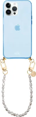 Produktbild von Pearlfection Cord Hülle Blue - Short Cord  - Kompatibel mit iPhone 14 Pro Max