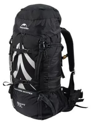Imagen del producto de Mochila de trekking de 70 litros, modelo NH70B070-B, color negro, marca NATUREHIKE