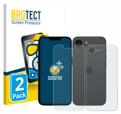 Produktbild von 2x BROTECT Schutzfolie für Apple iPhone 17e (Display+Rückseite) Displayschutz Displayschutzfolie Folie Matt Entspiegelungsfolie