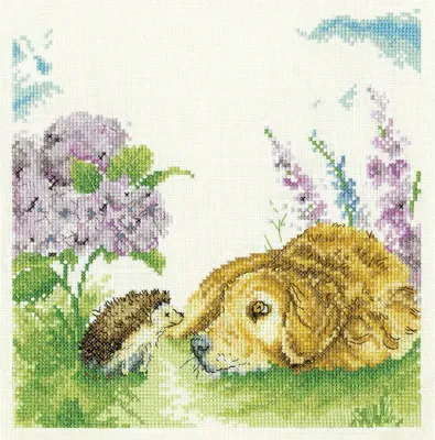 Produktbild von Heritage Kreuzstich Stickpackung Aida "Hortensienversteck (A)", Zählmuster, LCHH1795-A, 20,5x20,5cm