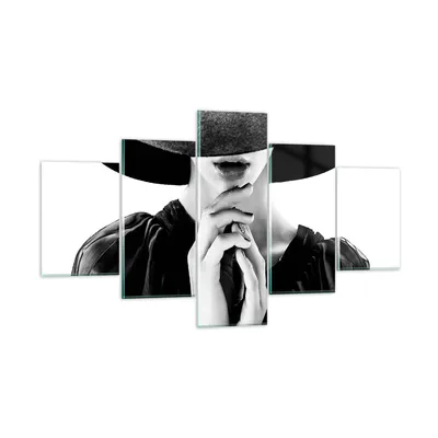 Produktbild von Bilder auf glas - 5 Teile - Frau Hände Hut - 125x70cm - Glasbilder - Wandbilder - Bilder - zum Aufhängen bereit - Wanddekoration aus Glas - Glas Bilder - Wandbild auf Glas - GEA125x70-5128