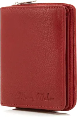 Produktbild von Ekavale Leder Geldbörse Damen Herren mit Reißverschluss, Mini Portemonnaie klein, RFID Schutz, Münzfach, Kreditkartenfach, platzsparend, stilvoll