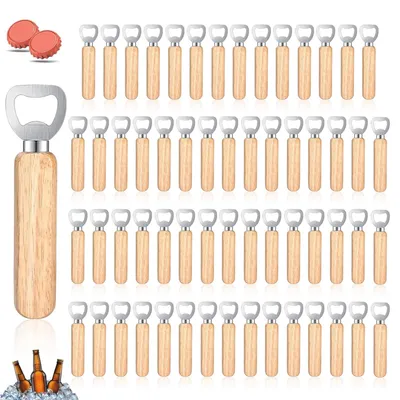Produktbild von Flaschenöffner mit Holzgriff - Robuster Kronkorkenöffner - Für Küche und Bar - 16 Stück