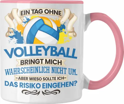 Produktbild von Trendation - Volleyball Tasse Geschenk für Volleyball-Trainer Spieler Coach Lustiger Spruch Geschenkidee (Rosa)