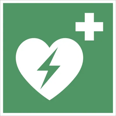 Produktbild von Dreifke® Aufkleber Automatisierter externer Defibrillator ISO 7010, Folie, 10...