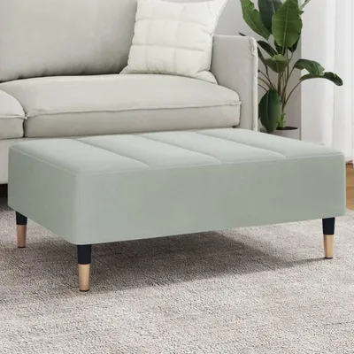 Obrázok produktu pre Šedý, zamatový taburet, rozmer 77 x 55 x 31 cm