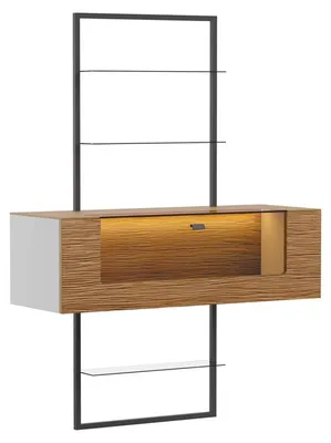 Productafbeelding van Designkast, scheidingswand, planken, woonkamerkasten, modulaire opbergsystemen, kantoormeubilair, 160 cm