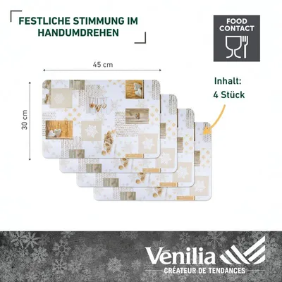 Produktbild von Tischset Snow, 45x30cm, 4 Stück