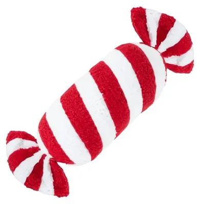 Produktbild von Ruhhy 27031 Dekoratives Weihnachtskissen in Bonbonform, 30 x 15 cm, rot-weiß
