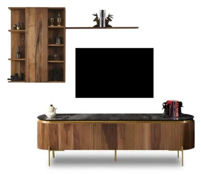 Produktbild von Wohnzimmer Set Besteht aus TV-Lowboard+Wandschrank mit Regal 2tlg. neu