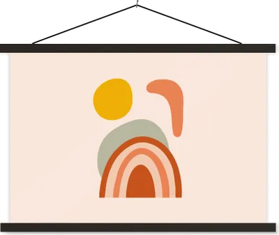 Produktbild von MuchoWow® Textilposter Sommer - Pastell - Regenbogen 150x100 cm mit schwarzem Rahmen - Schlafzimmer