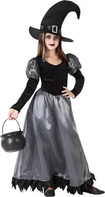 Produktbild von Atosa Kinder-hexenkostüm Schwarz 7-9 Years Schwarz 7-9 Years