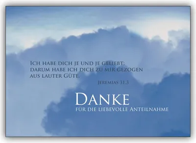 Produktbild von 4x Elegante Trauer Dankeskarte mit Trauer-Spruch: Ich habe dich je und je geliebt…