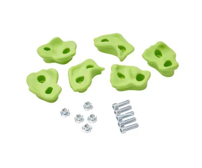 Image de TRIBECCO Lot de 5 prises d'escalade avec fixation - pour murs d'escalade intérieurs et extérieurs (Lime)