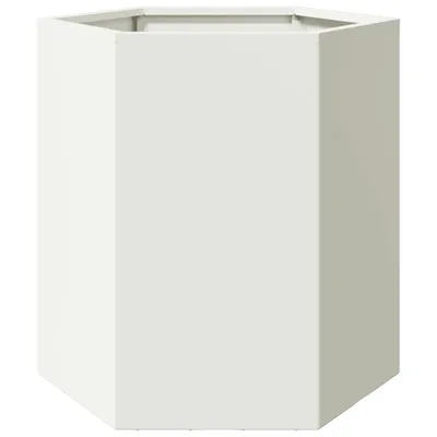 Produktbild von vidaXL Pflanzkübel Weiß Sechseckig 46x40x45 Stahl