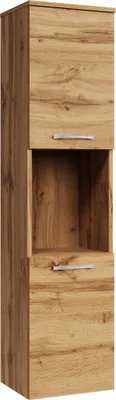 Image de Armoire de rangement de Montreal Hauteur 131 cm - Chene - Meuble de rangement haut placard armoire colonne