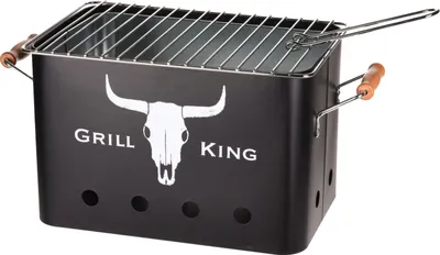 Image de Barbecue rectangulaire BBQ-Grill King, zinc, 32 x 20 x 20 cm, noir