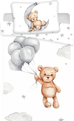Produktbild von JERRY FABRICS Pościel do łóżeczka dziecięcego Miś, bawełna, 100/135, 40/60 cm