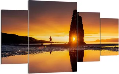 Produktbild von Bild auf Leinwand - Leinwandbild - Meer Felsen Wasser - 160x90cm - Wand Bild - Wanddeko - Leinwanddruck - Bilder - Kunstdruck - Wanddekoration - Leinwand bilder - Wandkunst - DL160x90-3954