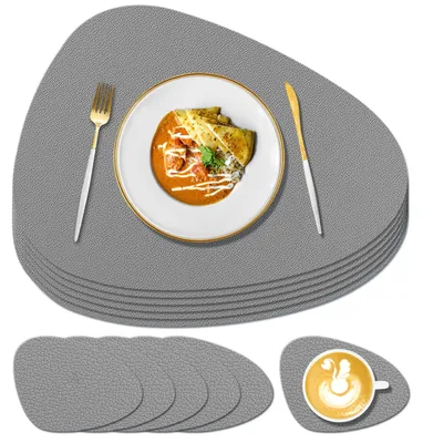 Tischsets & Untersetzer aus Silikon, 6-teilig, dunkelgrau, 40x30 cm
