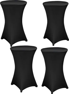 Produktbild von 4x Julido Stehtischhusse Husse Stehtisch Schwarz Stretch Ø 70cm Bistrotisch