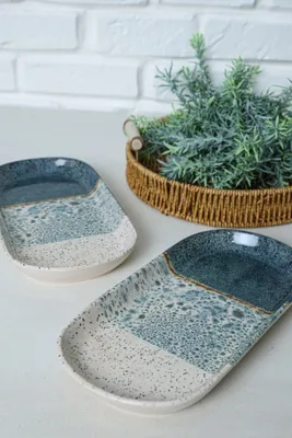 Produktbild von Hermia Concept, X00017417, Plattenset (2 Stück), Creme, 100 % KERAMIK-STEINZEUG,  28 x 14 cm
