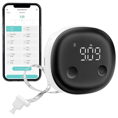 Produktbild von 150cm Elektronisches Körpermaßband , automatische Einzugsfunktion, Bluetooth App, LCD Display, einfach Einhand Bedienung