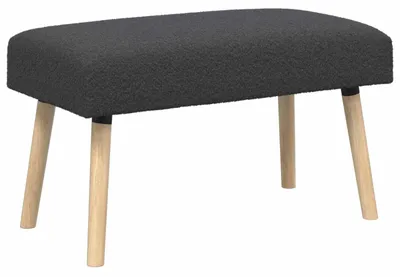 Immagine prodotto di Panca imbottita, colore grigio scuro, dimensioni 80 x 40 x 46 cm, rivestita in tessuto bouclé
