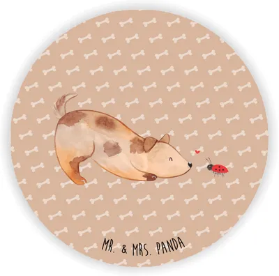 Produktbild von Mr. & Mrs. Panda Rund Magnet Hund Marienkäfer - Hundeglück - Geschenk, Sprüche, pinnwand, Kühlschrankmagnet, Mischlingshund, Mischlinghund, für fotos, pinwand, Neugierig