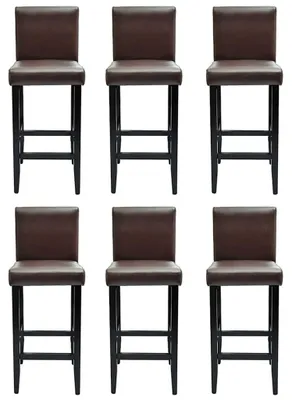 Produktbild von vidaXL Barshocker 6 Stk. Braun Kunstleder
