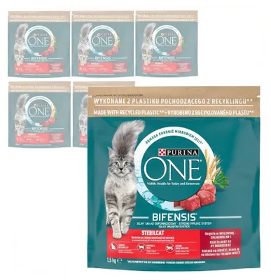 Produktbild von Purina One Bifensis Sterilcat 6x1,5kg Trockenfutter für Katzen mit Rindfleisch
