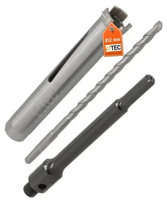 Produktbild von Diamantbohrkrone Ø 32 mm Nutzlänge 180 mm mit 6-kant-Aufnahme 200 mm und Zentrierbohrer 240 mm Segmenthöhe 10 mm Diamant Bohrkrone Trockenbohrkrone Kernbohrer Betonbohrkrone Kernbohrkrone BTEC