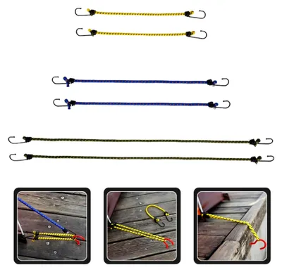 Produktbild von 6 Stück Bungee-Seile mit Karabinerhaken für Outdoor-Aktivitäten