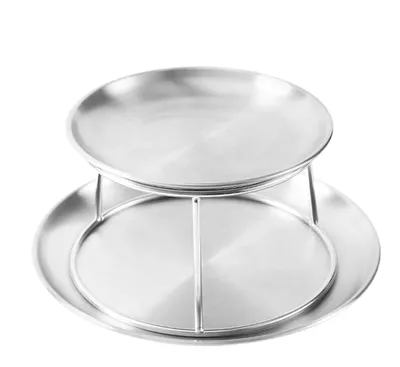 Produktbild von 2-teiliges Edelstahl-Serviertablett für Meeresfrüchte