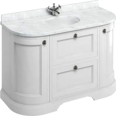 Image de Casa Padrino Meuble vasque / lavabo avec dessus en marbre portes et tiroirs 134 x 55 x H. 93 cm
