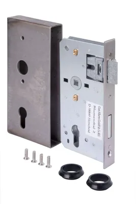 Immagine prodotto di Alberts 413408 Valigetta per serratura, con serratura zincata, in acciaio, arretrata di 55 mm, 185 x 90 x 30 mm