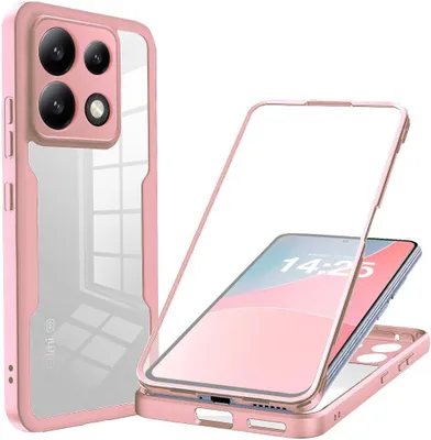 Produktbild von 360 Grad Handyhülle für Xiaomi Redmi Note 13 Pro 5G Full Cover Rundum Schutz Farbe: Rose