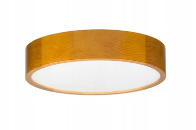 Produktbild von STOLARNIA PIKA Schlafzimmerlampe - Runde Holz Deckenlapme Helle Eiche 2xE27 (∅37 cm) - Modern Hellbraun Deckenleuchte für, Wohnzimmer, Flur, Küche